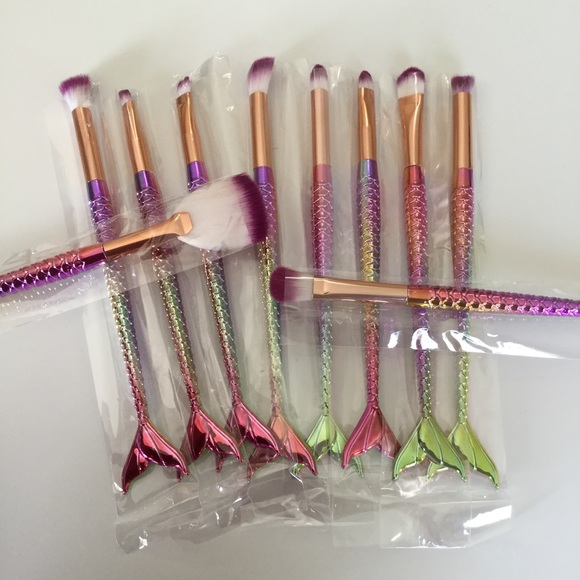 - Mermaid Makeup Brushes Set 10pcs - Picture 2 of 2